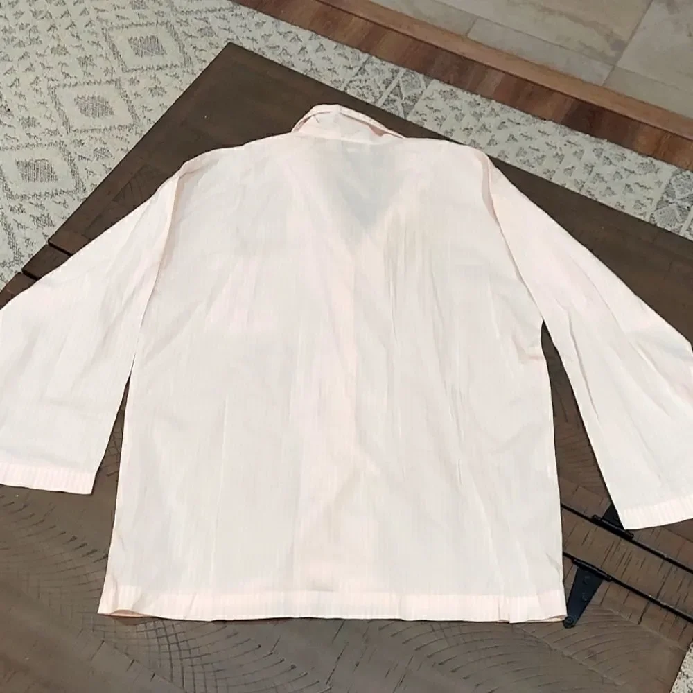 Vintage Christian Dior Pink Striped Pajama Shirt